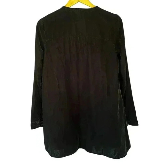 Free People Always Forever Black Velvet Embroidered Tunic Dress XS Oversized - Picture 10 of 12